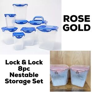 **ROSE GOLD** Lock & Lock 8pc Nestable Storage Set NIB
